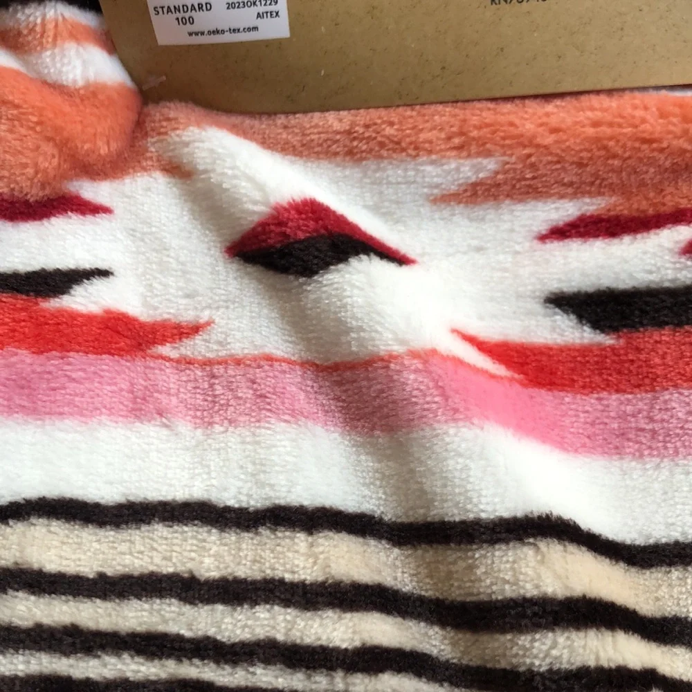 Wrangler Multicolor Striped Blanket - Red, Orange, and White